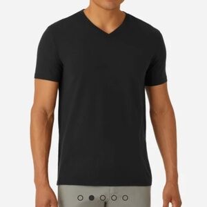 Men's Bombas Pima Cotton V-Neck T-Shirt Black Size L